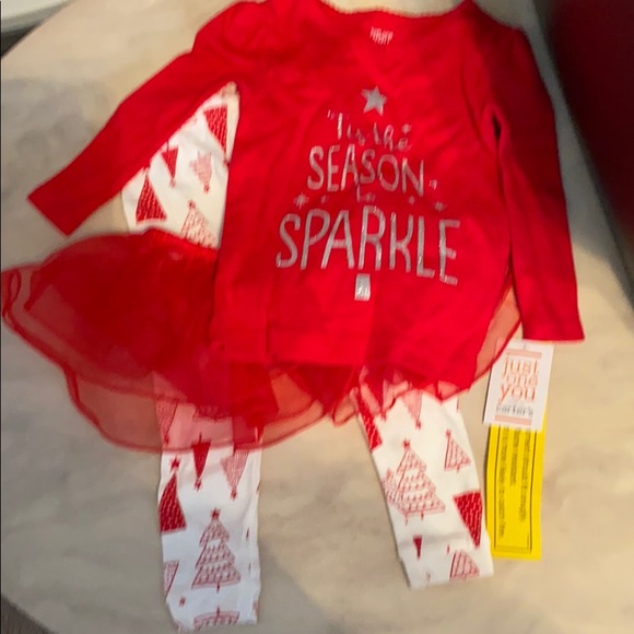 NEW Carter/'s Just One You Girl/'s 3-Piece Christmas Holiday Outfit 2T